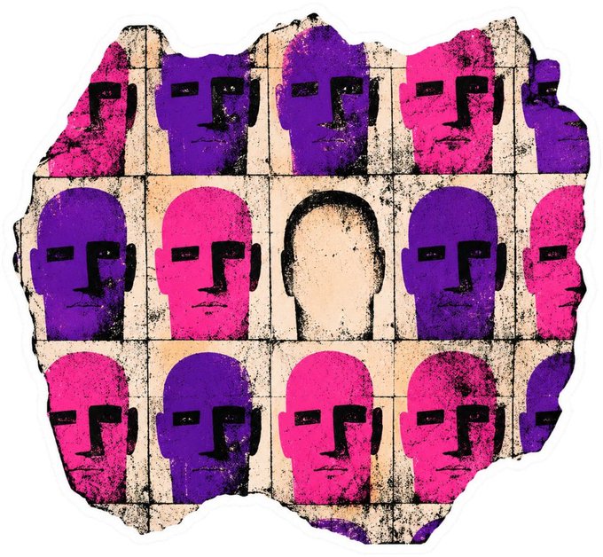 The image features a pattern of purple and pink faces arranged in a grid with nine faces each. The faces are depicted as human heads with eyes and noses, giving them a unique appearance. The arrangement of these faces creates an abstract and artistic representation that captures attention and sparks curiosity about what lies beneath the surface. This intriguing visual can be related to the post by someone who attended the web3 summit, where they might have discussed the concept of "parity" or "blockchains" in relation to the unique patterns created by the faces. The image could serve as a conversation starter or an interesting way to explore the intersection between art and technology.