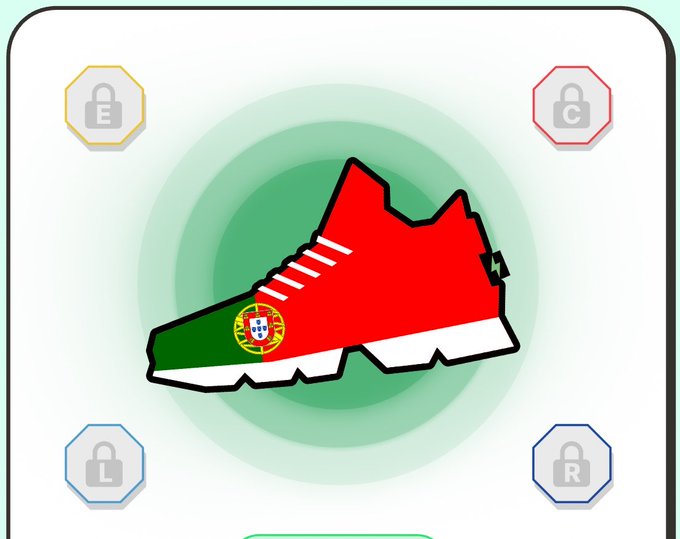The image features a red and green shoe with the word "stepn" written on it, which appears to be a symbol or logo for a game or activity. The shoe is positioned centrally within the frame of the image, drawing attention to its vibrant colors and unique design.
