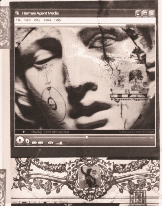 The image features a close-up of an old video game screen with a face displayed, possibly from the early days of video gaming. The background includes a floral pattern that adds a vintage touch to the scene. The text " Hermes We Trust" is visible in the image, which could be related to the post or simply part of the image's title.