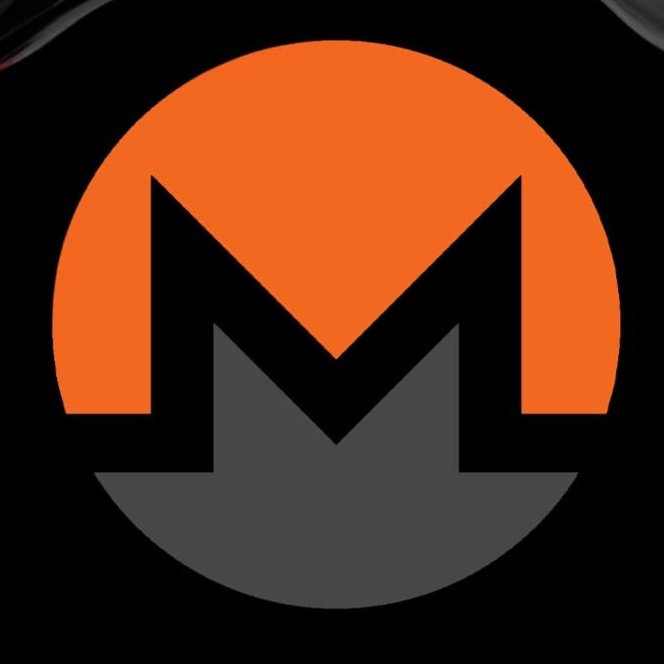 The Monero (XMR) cryptocurrency logo featuring a stylized 'M' in orange and gray on a black background.