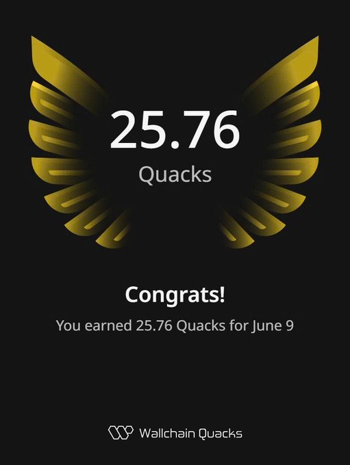 The image features a poster with an illustration of a bird's wing, which has the number "26.76 Quacks" written below it. The poster also contains text that congratulates users on their achievements or rewards them for completing tasks. The main focus is on the bird's wing and its numbers, creating a visually appealing and engaging design.