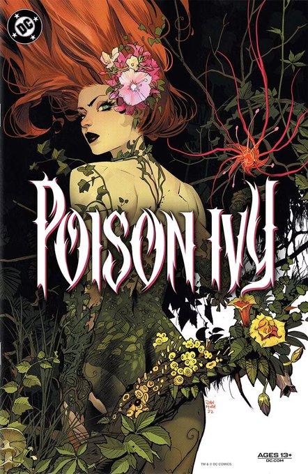 DC Comics cover for 'Poison Ivy' issue #6 of 6, showing the character with flowing red hair adorned with flowers amid lush green foliage.