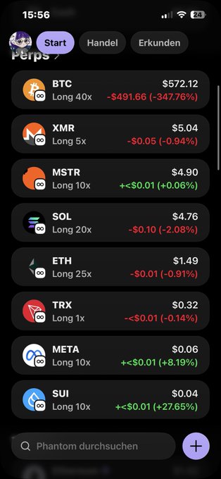 The image shows a phone screen displaying various cryptocurrency trading app options, including Bitcoin, Etherium, and others. The user has already started trading with Bitcoin at $0.12 per token, and they are currently holding ETH at $0.19 per token. The user is also considering trading Long XTR for $1.00 per token. The screen shows the current positions of these tokens in the market, along with their respective prices.
