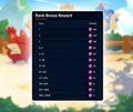 The image shows a leaderboard for Axie Infinity's Bounty Board, displaying player ranks and corresponding bonus rewards in bAXS. It aligns with the post's message about climbing the leaderboard to earn up to 15,000 bAXS weekly in rank bonuses, directing users to the Codex page for participation.