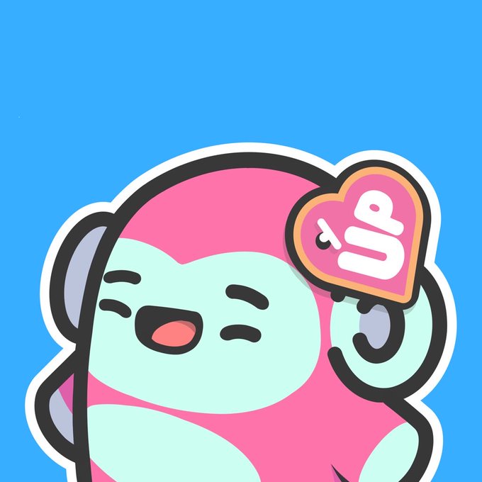 A cartoon character with closed eyes and a pink hood holds up a heart-shaped icon with the "TOS" logo, set against a bright blue background.

The image appears to be a stylized digital collectible or avatar, fitting the post's theme of discussing digital collectibles and trading activity.