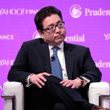 Tom Lee, co-founder of Fundstrat and chairman of BitMine Immersion Technologies, sits on a panel at a Yahoo Finance event sponsored by Prudential. The image relates to the post as it features Tom Lee, whose company BitMine recently purchased an additional 20,500 ETH (~$35.9M) through Galaxy Digital, continuing its aggressive Ethereum accumulation strategy.