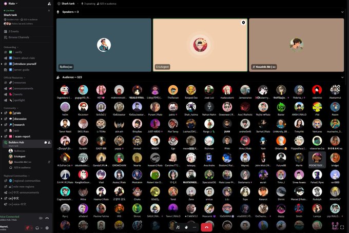 The image shows a computer screen displaying a webpage with three different screens showing various social media platforms. The first screen has a blue background, the second screen has a pink background, and the third screen also has a pink background. Each of these screens features a large number of profiles or images of people. The post about joining a Shark Tank event seems to be related to this webpage, as it highlights the impressive number of users who have joined the platform.