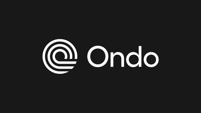 A minimalist logo design features a stylized 'e' symbol made of concentric curved lines next to the word 'Ondo' in white text on a black background.