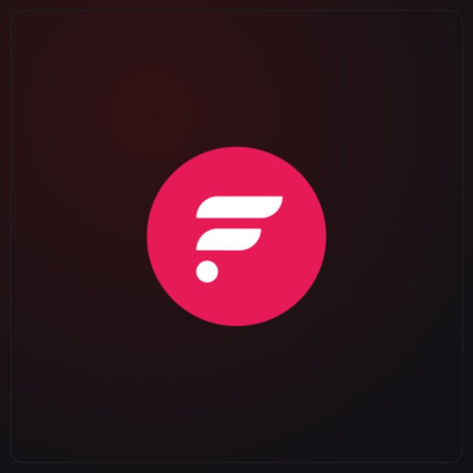 A simple graphic of a red and pink circular logo containing a stylized white symbol on a dark background.