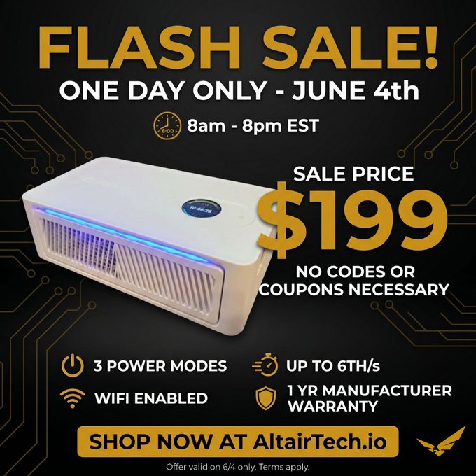 The image features a white box with blue lights, which appears to be an air purifier or air freshener. The text on the image reads "ONE DAY FLASH SALE ON NANO" and "ON ONE DAY ONLY! JUNE 4TH". This suggests that there is a limited-time offer for this product at a specific date and time.
