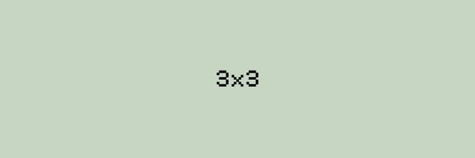 Light green placeholder image with "3x3" text centered in the middle.