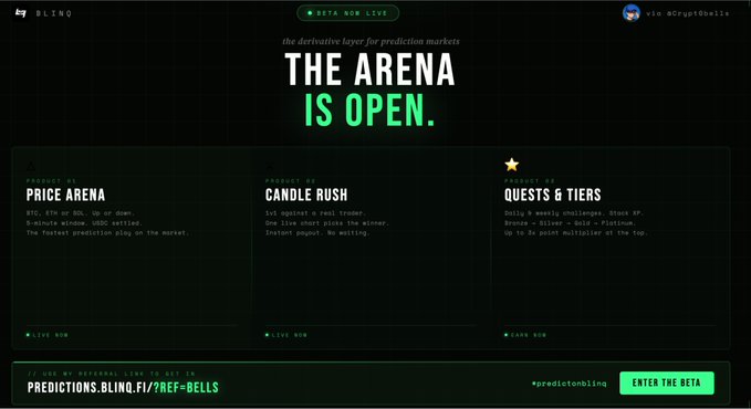 The image shows an active webpage for The Arena that has been live since 2013. It is displayed against a dark green background with white text. A section of the page titled "The arena is open" is visible, along with other details such as games and information about how to access the site or find specific information within the site's layout.