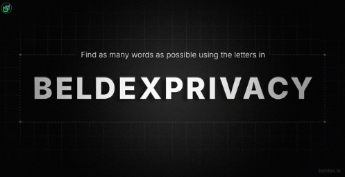 Word puzzle challenge asking to 'Find as many words as possible using the letters in' the word 'BELDEXPRIVACY'.