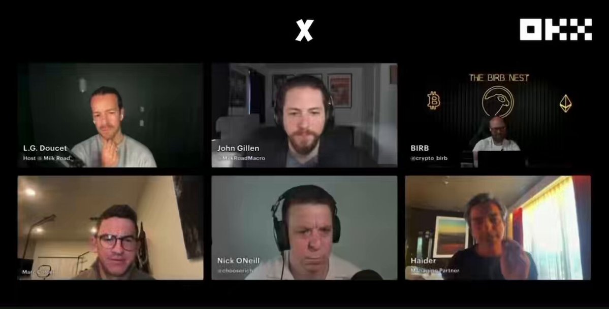 The image features a group of six men sitting behind computer screens, all wearing headphones and looking at their respective screens. The screens display various elements related to the European markets, such as logos or text that reads "OKX X-Perps" and "The Greatest". This suggests that they are discussing or analyzing market trends in Europe.