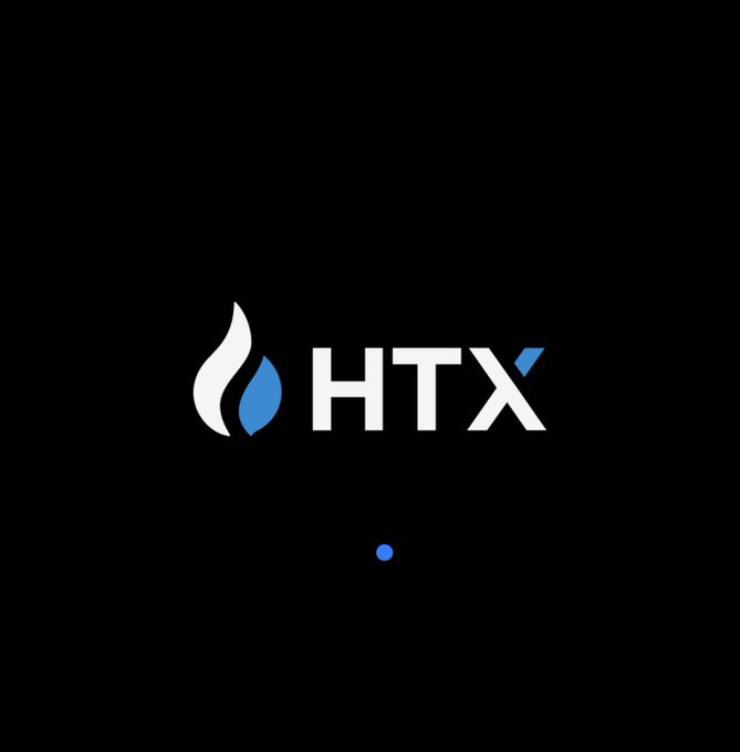 The image shows a logo for an online marketplace calledHTX, which stands out against a black background. The logo features a blue flame with a white "H" shape above it, symbolizing the company's name. The caption below the logo provides information about the situation at the platform and emphasizes that there is nothing new or different happening on the platform.