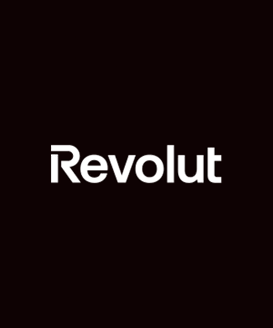 The Revolut logo displayed in white text on a black background.