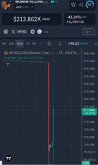 A blurry screenshot of a trading interface showing a balance of '$213.862K' and various open positions with red and green indicators.
