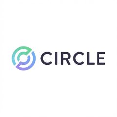 The image shows the Circle logo, featuring a stylized "C" design in teal and purple next to the company name "CIRCLE" in dark lettering, representing the stablecoin issuer mentioned in the article about leadership departures.