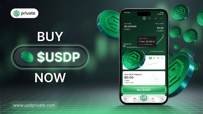 The image features a smartphone displaying an advertisement for cryptocurrency exchange. The phone's screen displays various icons including a green circle that represents Bitcoins, a Bitcoin wallet icon, and a USDP symbol. This advertisement seems to be promoting a new cryptocurrency platform called "USD Private", which is specifically designed for early adopters or individuals interested in being part of the growing digital asset ecosystem from the very beginning. The focus on accessibility, innovation, privacy, and long-term value creation emphasizes the platform's unique features and how it can benefit users who seek to invest in Bitcoin and other cryptocurrencies while enjoying a user-friendly experience.