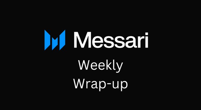The image features a black background with white text that reads "Weekly Wrap-up" at the top, followed by the word "Messari". Below this, there are two blue logos - one for Ripple and another for @immutablejacob. The text also includes mentions of a new research paper on @XRPLF and @Ripple, as well as an upcoming webinar hosted by @immutable Jacob & @AvgJoesCrypto.