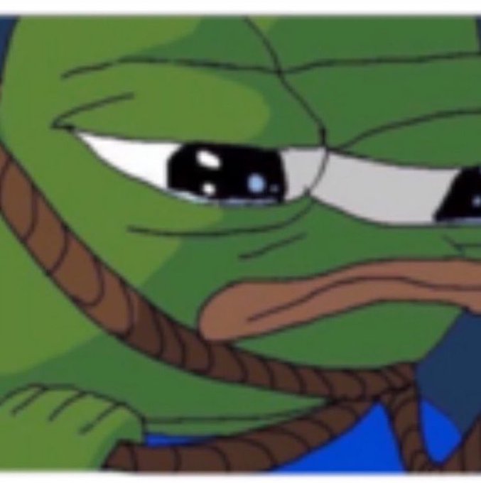 A close-up of a cartoon frog character (Apu from The Simpsons) with large watery, emotional eyes, visually conveying a sad or tearful mood that mirrors the post's reference to $Apu holders feeling emotional or tearful about upcoming "jeeters."
