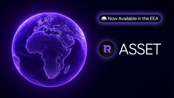 Promotional graphic for ASSET showing a purple neon globe with text reading 'Now Available in the EEA' in the upper right corner.