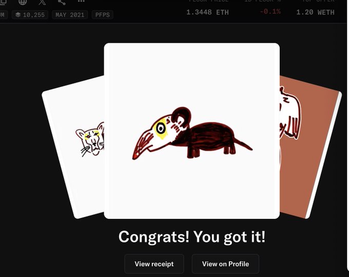 urn of gold and red liquid, with a black screen displaying the text "Congratulations! You got it!"