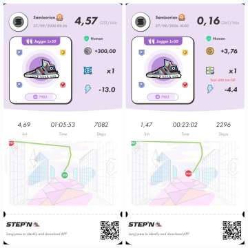 Four screenshots from a STEPN app showing Sonicstern sneakers at Level 30, with stats like 4.57 and 0.16 GMT/Min, and minting maps.