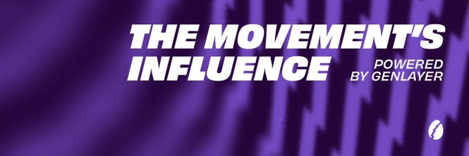 The image is an advertisement with a text overlay stating "The Movement's Influence" written in purple letters, accompanied by a graphic design that looks like waves. The ad also features a title that reads "I stared at the charts all night", which may hint towards success or achievement related to the influence of the movement depicted in the ad.