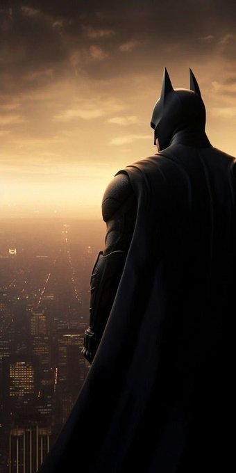 In this image, a man dressed as Batman stands atop a building overlooking a city at sunset. The scene captures his silhouette against the warm hues of the setting sun. The surrounding buildings are bathed in the golden light of the evening sky, creating an atmospheric backdrop for the superhero's presence. The post also mentions that the @unitflowfinance testnet is about to end and @TheARCTERMINAL and @useTria are about to end as well.
