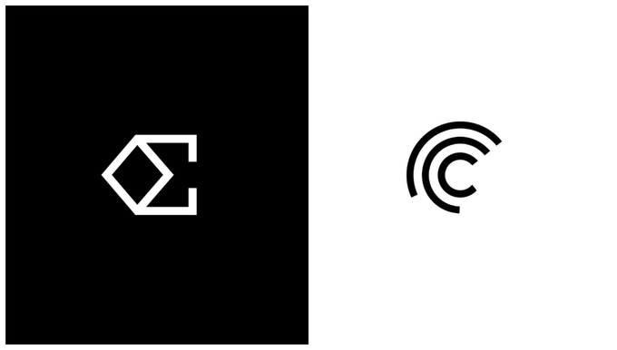 The image features two logos, one black and one white, placed side by side with a gray background. The black logo has a white diamond shape at the center, while the white logo displays a black circle at its core. Below these two logos, there is text that reads "The two giants collide. The issuer of !" followed by several numbers such as "$4.48b FDV USDe" and "@centrifuge". In the bottom right corner, another line of text reads "Take a look at the model of USDe - there are two major backs to hold the 1:1 USD peg: + collateral assets + delta-neutral".