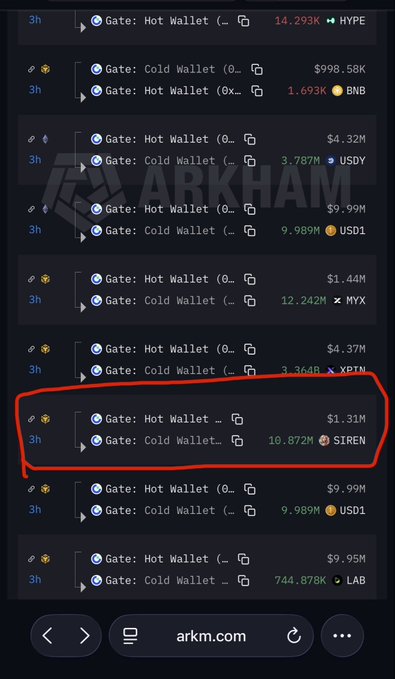 The image shows a phone screen with a list of wallet names displayed, including "Gato Hot Wallet", "Gatos Cold Wallet", and "Gatsby Cold Wallet". The text also mentions that these wallets are available for purchase on the App Store. The app is named "Arkam" in the bottom left corner of the image.