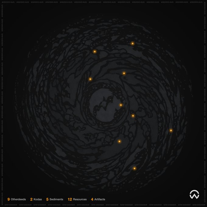 The image features a black and white illustration of a spiral galaxy, with yellow stars scattered throughout the center. The text "My @OthersideMeta" can be seen at the bottom right corner of the image. The caption reads "Focus on what is in the image and how it relates to the post."