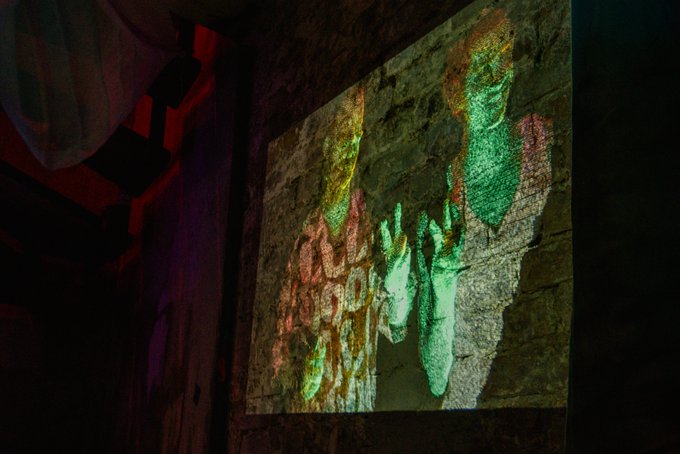 The image features a projection of two people's faces, possibly from an old television screen or a projector, displayed against a brick wall. The text "There'S nothing better. Thank you @Zcash" is present near the bottom right corner of the image. This suggests that someone has posted this image on social media to express their appreciation for the content shown in the projection.