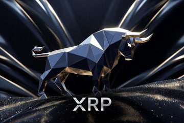 A low-poly metallic bull stands against a dark, swirling background with golden highlights, symbolizing bullish momentum for XRP. The "XRP" ticker is displayed prominently at the bottom, reinforcing the post's message of a critical 32-day countdown that could shape market sentiment for the XRP community.