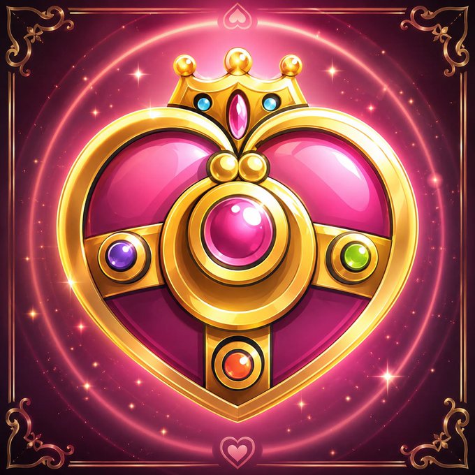 The image features a heart-shaped locket, which has a gold center surrounded by a pink border. The locket is adorned with gemstones that add a touch of sparkle to its design. The heart shape of the locket is complemented by a crown on top, giving it an elegant and regal appearance.

The post suggests that the locket is growing in size as more gemstones are added to it. This implies that the locket has been designed with multiple gemstones, making it not only visually appealing but also potentially functional or symbolic depending on its purpose.