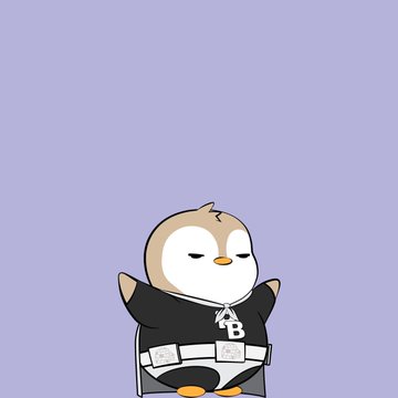 A cartoon illustration of Rowlet (an owl Pokémon) wearing a black hoodie with a white zipper design, sitting with its eyes closed against a light purple background.