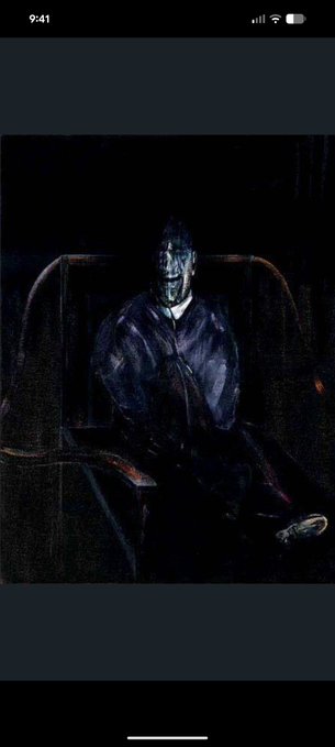 The image features a painting of a man sitting alone in a chair, with his head down. The painting has a dark color scheme that contrasts with the light background. The caption below the image reads "Every iphone holder today". This phrase is likely an autocorrect error or a typo, as it does not make sense to have "Every" followed by "i" and then "phone" in the context of the image description.