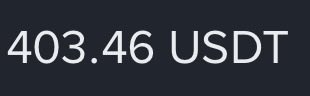 Dark background displaying white text that reads '403.46 USDT'.