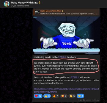 The image is a screenshot from a social media platform, likely Twitter or Instagram, displaying a news article related to an emo clown named Troll. The post features a link to a webpage that provides information about Troll's background and financial information. Users are encouraged to believe in the value of Troll's message and spread awareness among their friends. In the image description provided, there is a thumbs-up symbol below the post text, possibly indicating support or agreement with the content shared by the original poster.