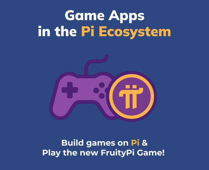 This image highlights "Game Apps in the Pi Ecosystem" with a controller and the Pi symbol, encouraging users to "Build games on Pi & Play the new FruityPi Game!". The accompanying post asks users for their ideas on new apps for the Pi ecosystem.