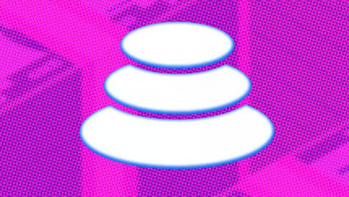 The T-Mobile logo, consisting of white stacked oval shapes, is displayed against a bright magenta and blue halftone background.