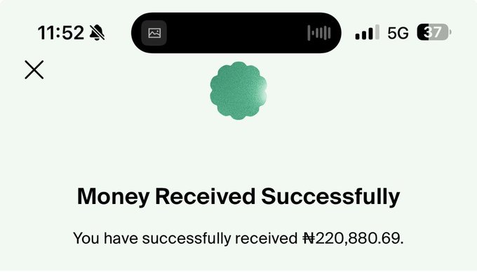 A phone screenshot shows a "Money Received Successfully" notification confirming a transfer of ₦220,880.69. The image visually supports the post's claim of a "last send off" giveaway from Elon by displaying the actual funds received.