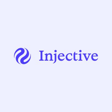 The image shows the Injective logo and wordmark in purple on a white background. It visually supports the post's announcement by branding the message, signaling that regulated real-world assets (RWAs) will soon be available on the Injective platform.