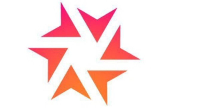 A logo consisting of orange and pink/red triangular arrow shapes arranged in a circular star-like pattern on a white background.