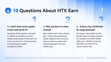 The image features a white background with three blue boxes, each containing a question about earning while trading cryptocurrency. The first box asks if one has "much capital", the second box inquires about the "is EAN still worth it", and the third box inquires about the "why use EAN in bear market".