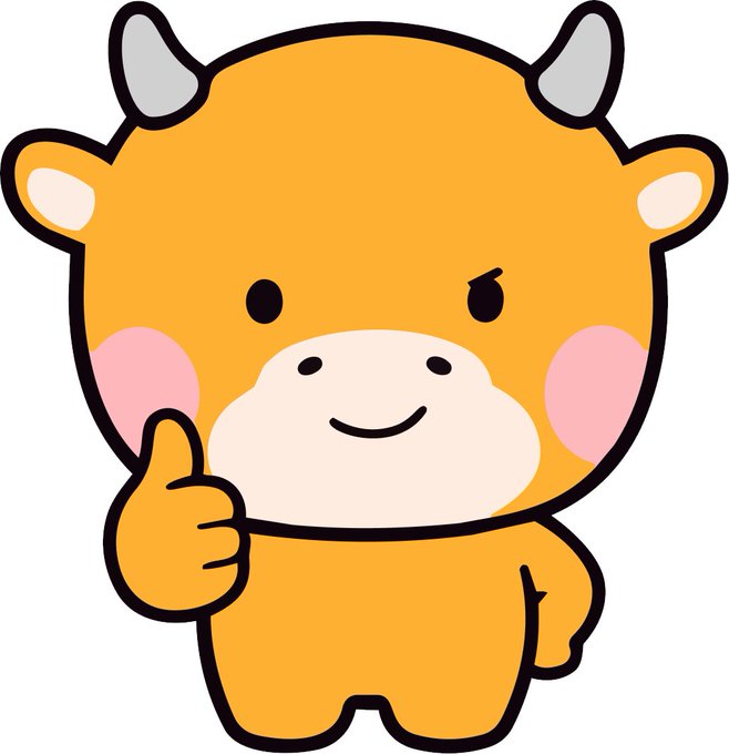 A cartoon orange cow character giving a thumbs-up with a smug smile, paired with a post about how meme/sticker culture is the most efficient IP distribution format but creators rarely profit from it—introducing minicoin, an IP RWA network that aims to fix this, with $MINI as its token. The image visually represents the cute, shareable sticker/meme format being discussed, while the thumbs-up gesture nods to the "approval" or viral endorsement nature of these expressions.