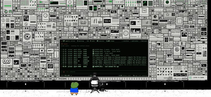 A detailed pixel-art illustration of an overwhelming control room filled with countless buttons, dials, and screens, with two small characters looking at it.