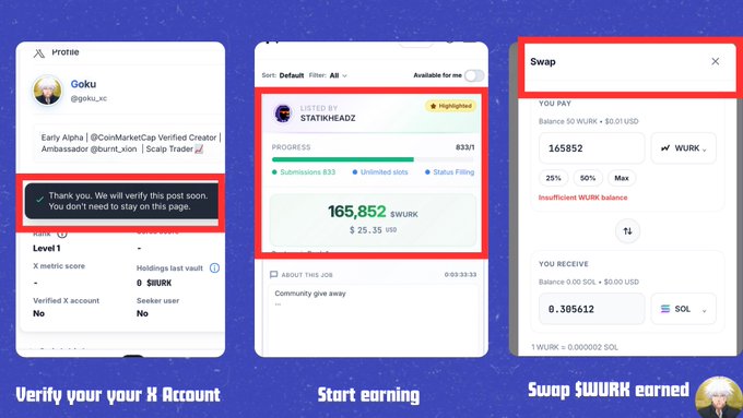The image features a screenshot of an app that displays a list of details about a trading platform, such as the number of coins earned, the type of cryptocurrency being exchanged, and the amount spent by the users. The top row shows three different scenarios; one with a negative return, two with no returns at all, and one where users have made a positive return on their trading activity. Below this, there is a text box that provides instructions for users to start earning, including a warning not to mess up the balance. The post appears to be discussing tips related to using this particular platform or app.