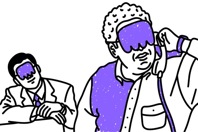 A black-and-white line illustration with purple accents depicting a surgeon wearing a headlamp and mask in the foreground, with a patient or colleague visible in the background.